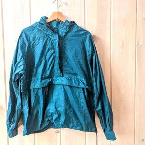 Vintage Eastern Mountain Sports Teal Rain Jacket Anorak M